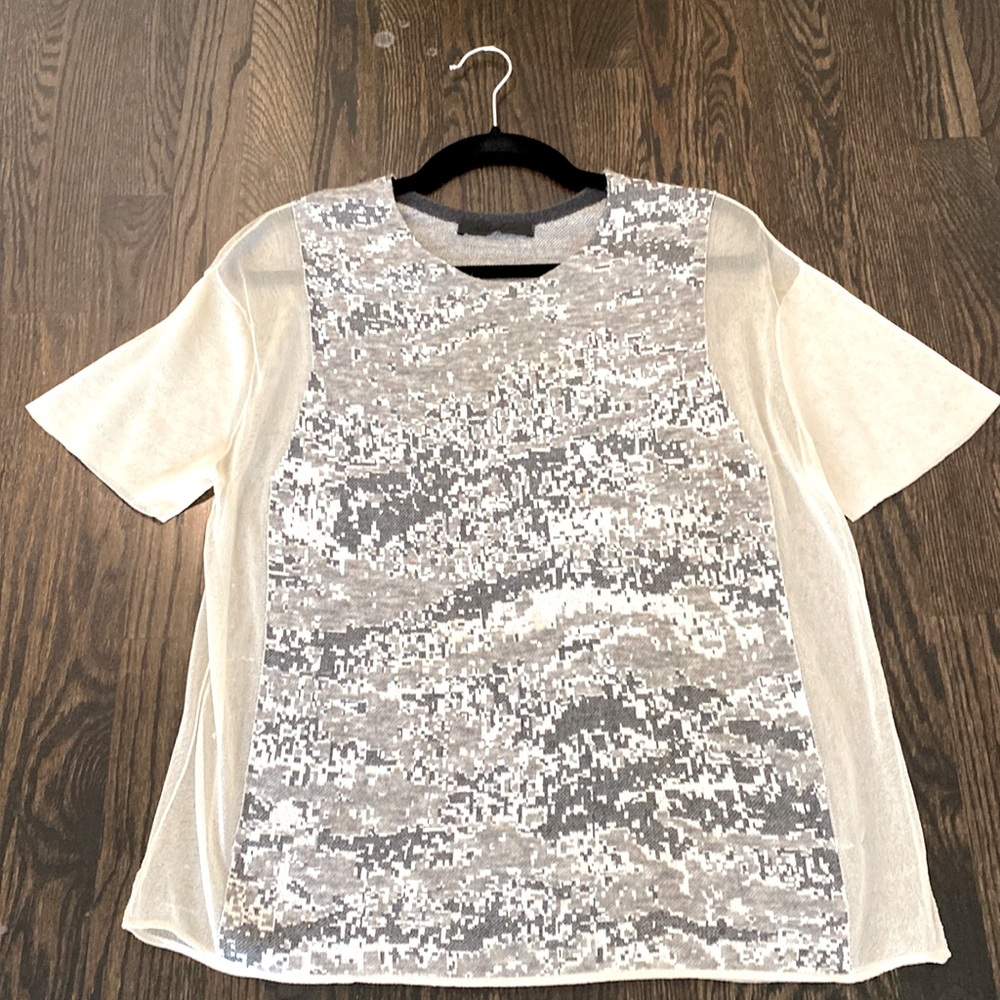 Alexander Wang top with sheer sleeves and sides